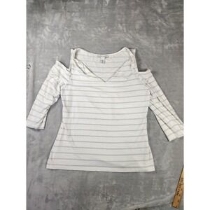 White House Black Market Long Sleeve Womens L White Cold Should L/S